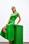 Slit Satin Skirt - Green