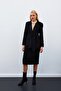 Midi Length Tweed Skirt - Black