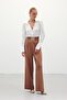 Wide Leg Trousers with Waist Accessories - Camel