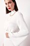 Spanish Sleeve Blouse with Necklace - Ecru - 2