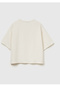 Women's Cream Cotton Blend Floral Appliqué T-Shirt - 4