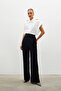 Pleat Detailed Loose Trousers - Black - 6