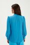 Scarf Collar Casual Blouse - Blue - 6
