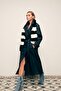 Belted Long Trench - Navy Blue - 4
