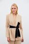 Long Jacket with Belt - Beige - 2