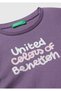 Girl's Purple Slim Fit Long Sleeve T-Shirt with Glitter Logo Print on the Front - 3