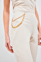 Pants with Chain Accessories - Beige - 6