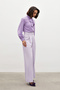 Waist Detailed Trousers - Lilac - 5