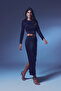 Shoulder Pad Pack Glitter Blouse - Navy Blue - 5