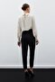 High Waist Dart Trousers - Black - 5