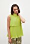 Flounce Blouse with Accessory Detail - Oil Green - 5