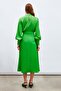 Slit Satin Skirt - Green - 8