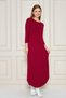 Women's Long Sleeve Etegi Oval Slit Midi Dress - 2