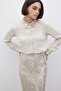 Sequin Detailed Classic Shirt - Beige - 4