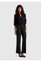 Women's Black 100% Lyocell Straight Leg Trousers with Elastic Waist - 5