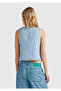 Women's Light Blue 100% Cotton Samre Denim Vest - 3