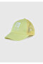 Boy's Yellow Adjustable Cap Hat with Printed Front and Mesh Back - 3
