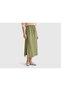 Women's Sage Green 100% Lyocell Long Skirt with Elastic Waist and Pockets