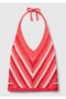 Women's Orange Cotton Blend Halter Neck Halter Neck Knitwear Undershirt - 2