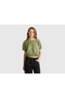Women's Sage Green 100% Lyocell Kimona Sleeve Blouse with Elastic Waist
