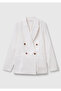 Women's White 100% Linen Jacket - 2