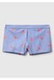 Boy's Blue Patterned Elastic Waist Swim Shorts