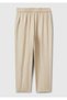 Women's Stone Color 100% Lyocell Elastic Waist Balloon Fit Pants - 4