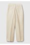 Women's Stone Color Linen Blended Carrot Cut Trousers - 4