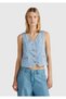 Women's Light Blue 100% Cotton Samre Denim Vest