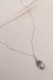 Mother's Tone - Silver Color Navy Blue Stone Bell Necklace - 3