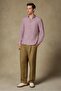 Sorento Linen Linen Comfort Fit Red Button Collar Men's Striped Shirt - 4