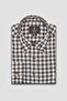 Sorento Linen Linen Comfort Fit Green Button Collar Men's Checkered Shirt - 5