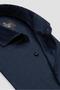 Bella Linen Linen Comfort Fit Navy Blue Mostra Collar Men's Plain Shirt - 6