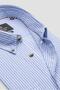 Alba Linen Cotton Linen Blended Comfort Fit Blue Button Collar Men's Striped Shirt - 6