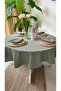 Royal Linen Textured Green Round Tablecloth - 5