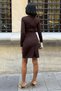 Brown Shoulder Detail Classic Dress 2916 R10-F-K4 - 5