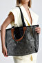 Women's Black Mesh Transparent Large Size Beach And Shopping Shopper Tote Shoulder Bag - 5