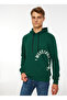Hooded Collar Printed Dark Green Men's Sweatshirt Spbf3Wm-Swt5018