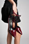 Women's Burgundy Ankle Strap Heeled Shoes - 4