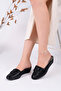 Women's Black Snake Pattern Bow Closed Toe Stylish House Slippers - 3