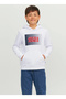 White Boy's Hooded Long Sleeve Elastic Printed Sweatshirt Jjecorp Logo Sweat H