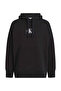 Hooded Collar Printed Black Women's Sweatshirt J40J400325BEH