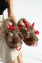 Pantofi de casă din pluș Mink Bull Silent Sole