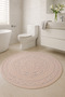 Cotton Round Bath Mat Powder Color 120*120
