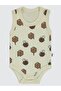 Arı Empirme Printed Sfr.Kol1-36 Month Snap Fastener Badi - Beige