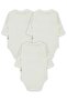3-Piece Plain Long Sleeve Snap Fastener Bodysuit - White