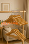 10 Pieces of Wooden Polished Natural Clothes Hangers Smooth Pack of 10