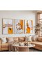 Wooden Framed Dance of Light Triple Wooden Painting Set - 5
