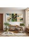 Wooden Framed Touch of Green Triple Wooden Painting Set - 3