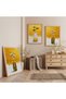 Wooden Framed Gold Vase Story Triple Wooden Painting Set